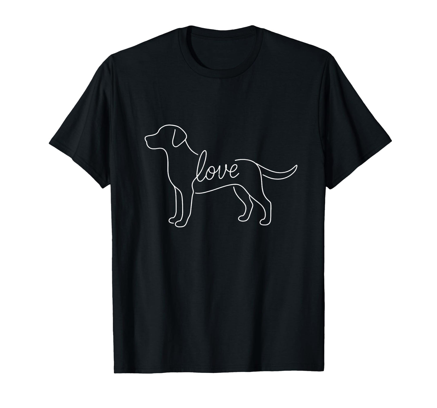 Labrador Retriever Love Line Art Minimalist Lab Dog Lover T-Shirt