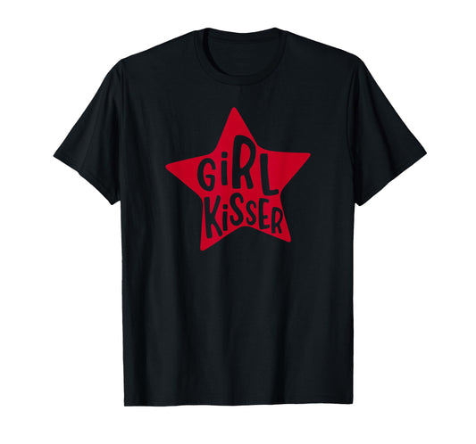 Retro Funny Girl Kisser Heart Love Lesbians LGBT Pride Month T-Shirt
