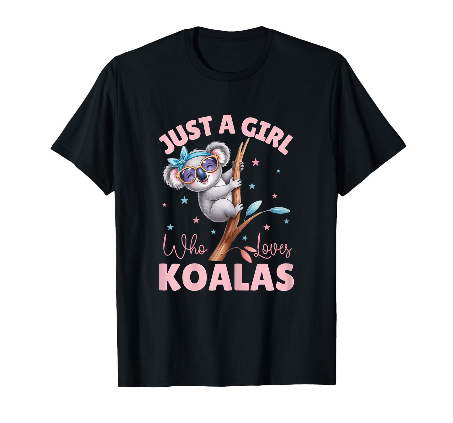 Just A Girl Who Loves Koalas Cute Koala With Bow And Glasses T-Shirt