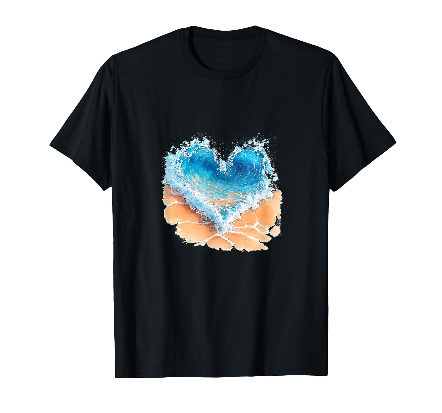 Wave - Water - Beach - Heart - Summer Vibes, Summer Vacation T-Shirt